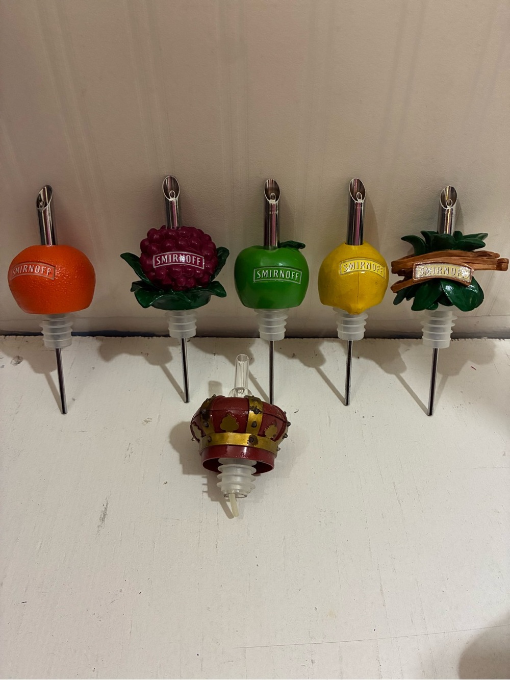 Smirnoff Fruit-Themed Bottle Pourer Set — Multicolor